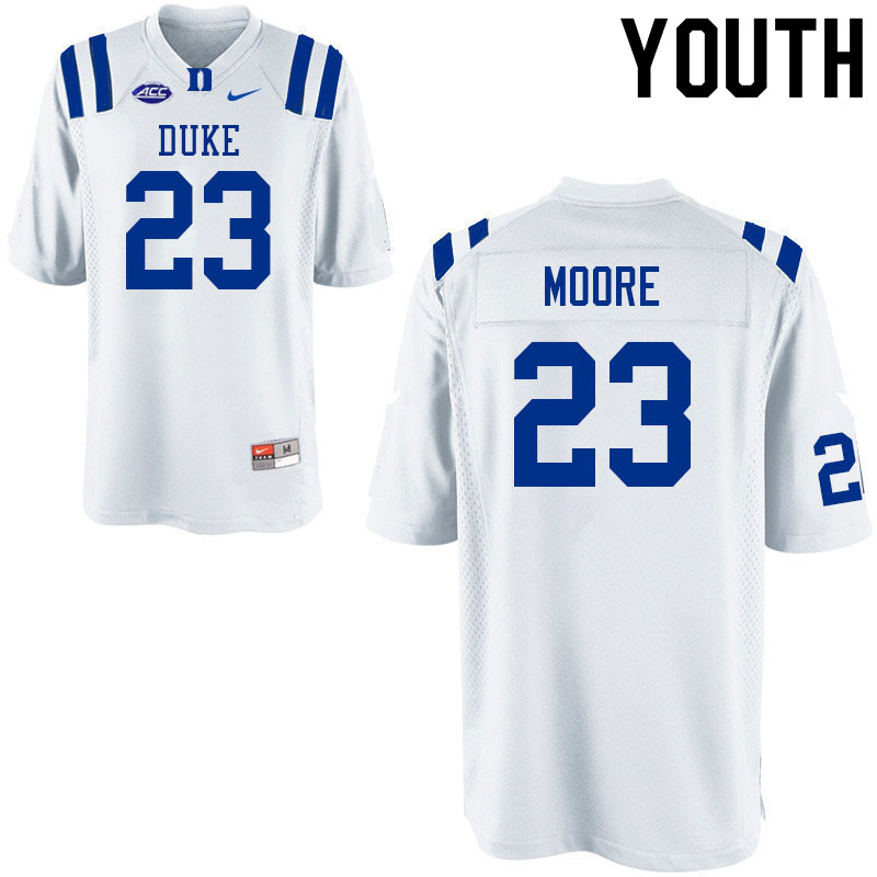 Youth #23 Terry Moore Duke Blue Devils College Football Jerseys Sale-White